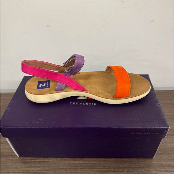 Zee Alexis -  Purple and Orange Sandals - Picture 1 of 5